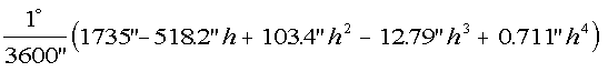 1/3600*(1735-518.2*h+103.4*h^2-12.79*h^3+0.711*h^4)