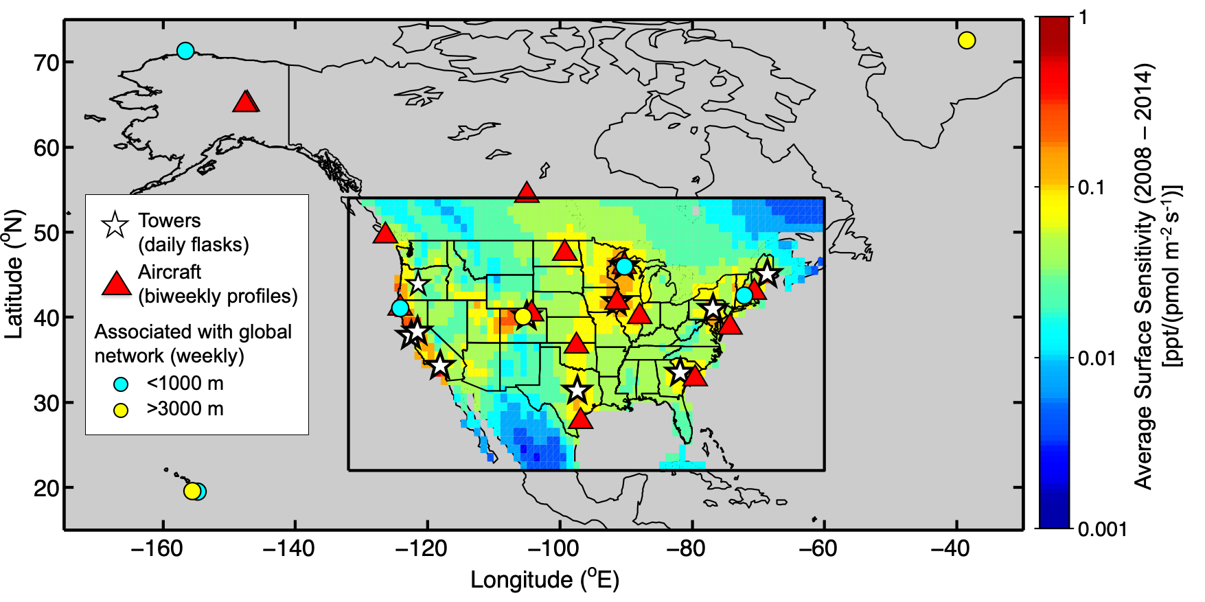 Map of measurement locations