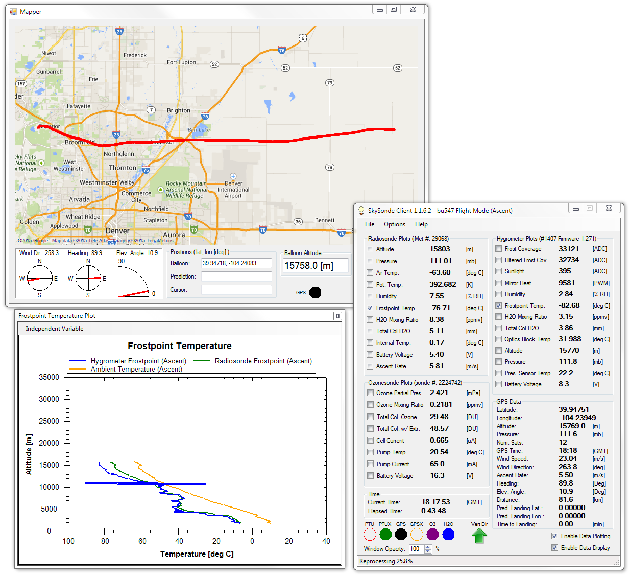 Example image of skysonde software