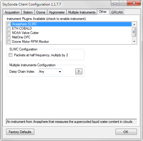 Example image of skysonde client software